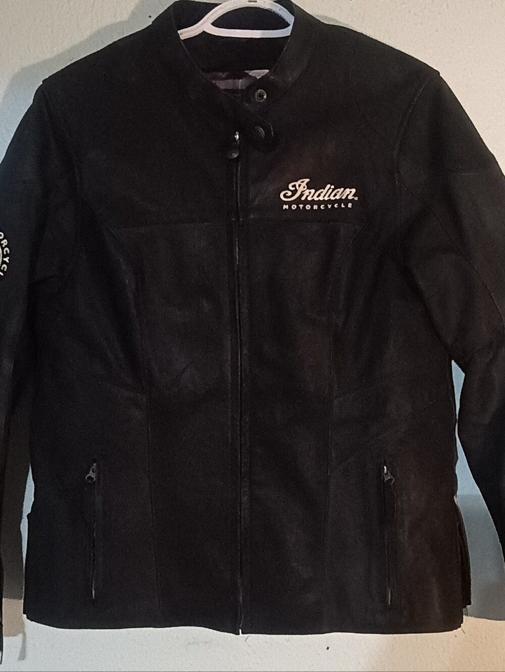 Women's M Indian Official Black Leather Riding Jacket Leather Quality +++